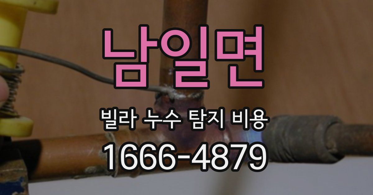 남일면 빌라 누수 탐지 비용