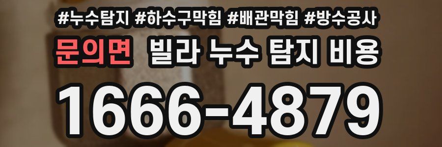 문의면 빌라 누수 탐지 비용