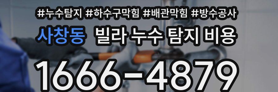 사창동 빌라 누수 탐지 비용