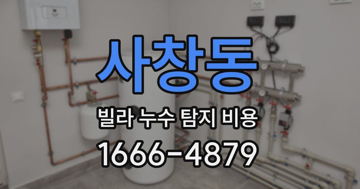 사창동 빌라 누수 탐지 비용