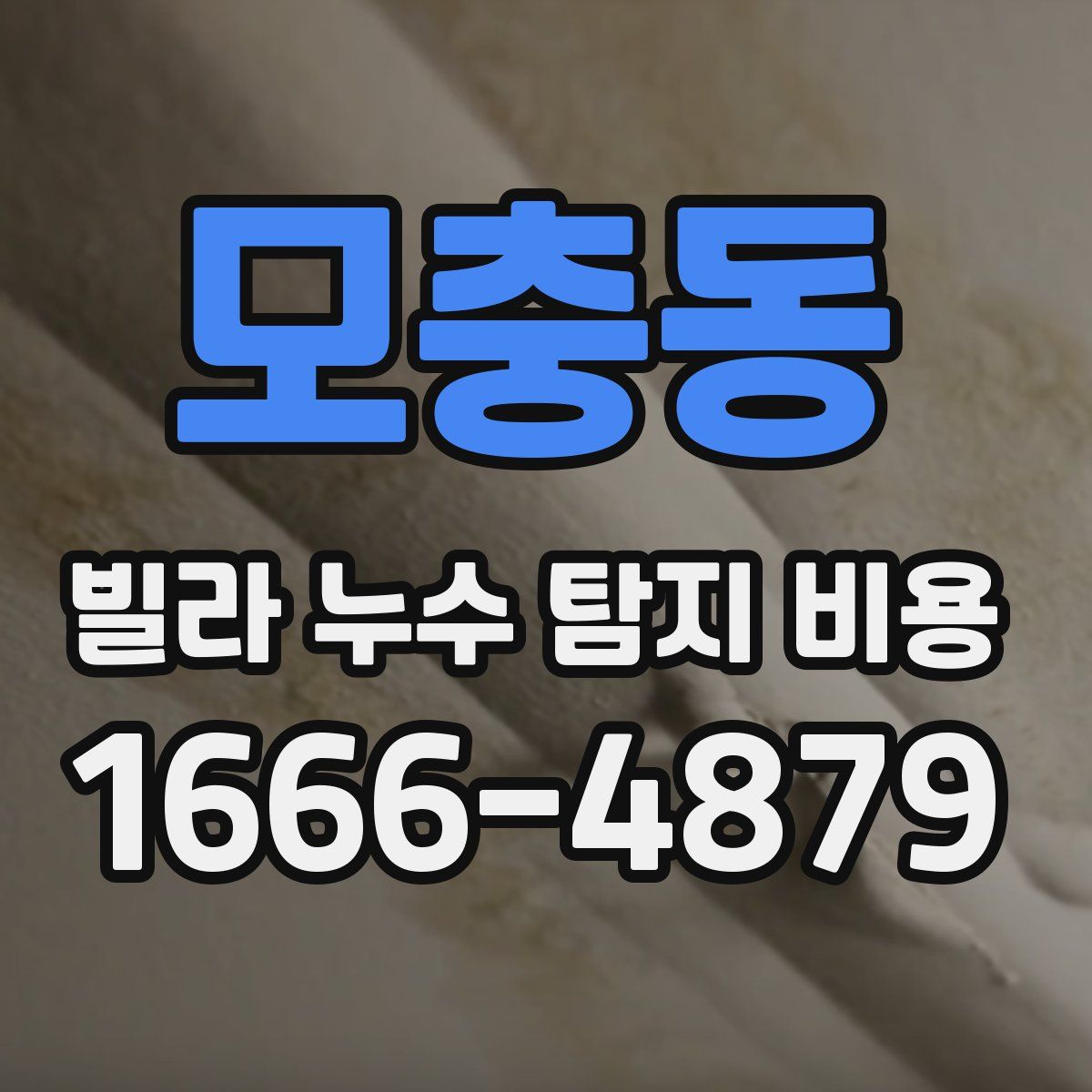모충동 빌라 누수 탐지 비용