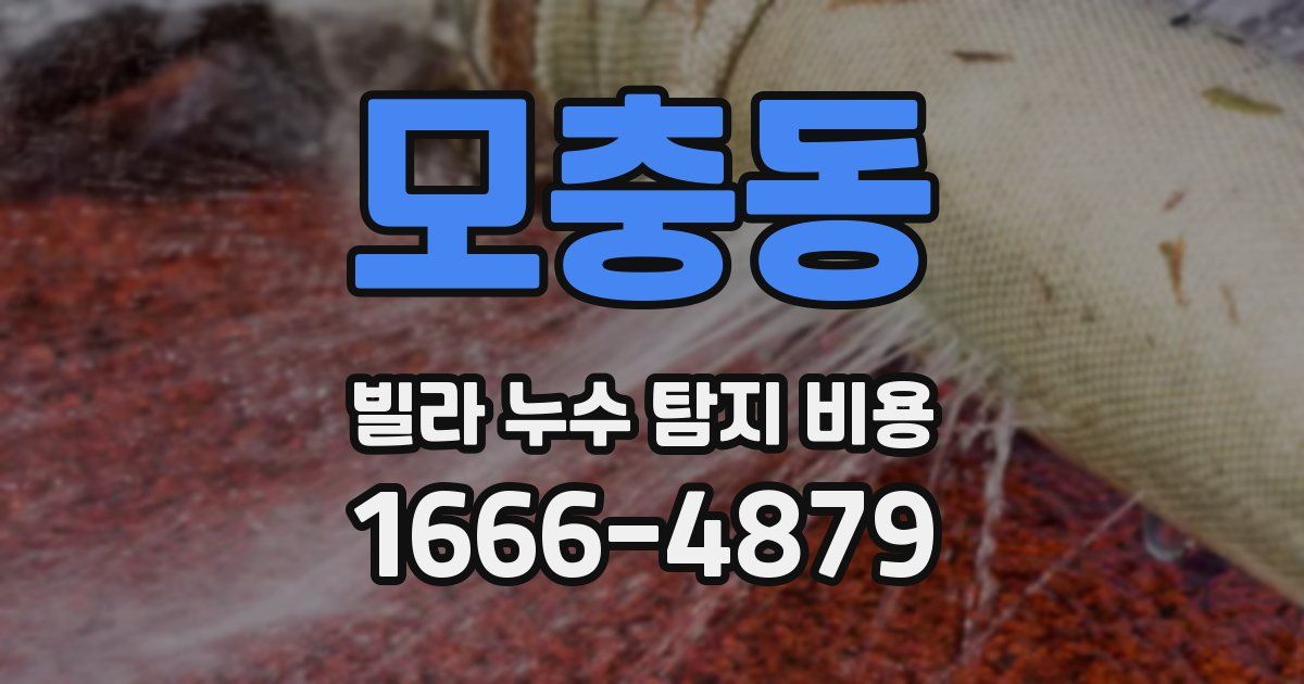 모충동 빌라 누수 탐지 비용