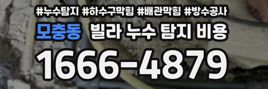 모충동 빌라 누수 탐지 비용