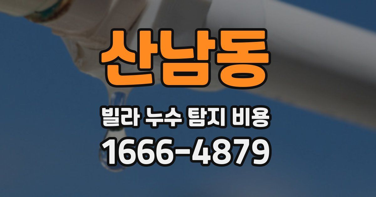산남동 빌라 누수 탐지 비용