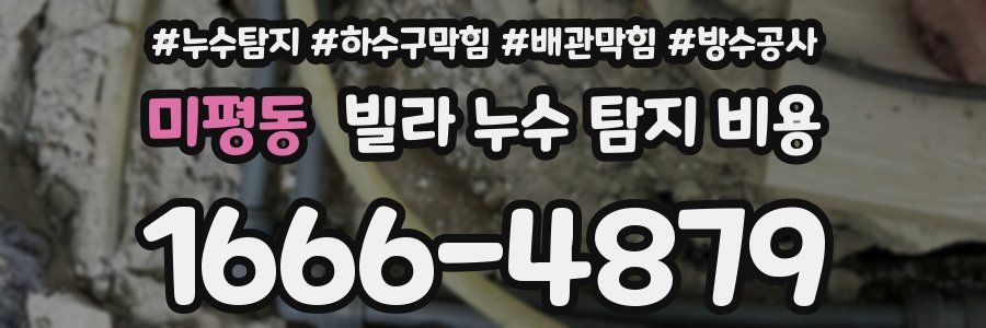 미평동 빌라 누수 탐지 비용