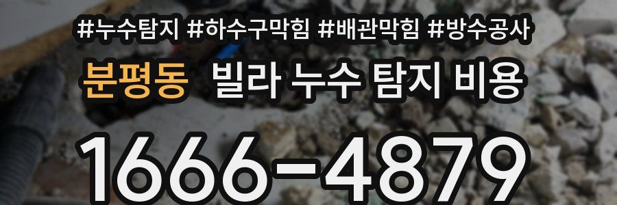 분평동 빌라 누수 탐지 비용