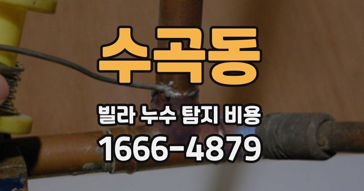 수곡동 빌라 누수 탐지 비용