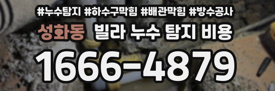 성화동 빌라 누수 탐지 비용