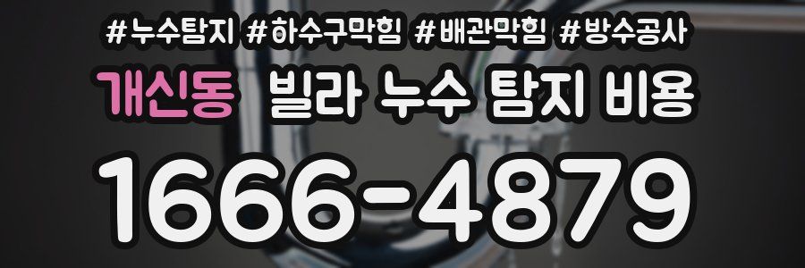 개신동 빌라 누수 탐지 비용