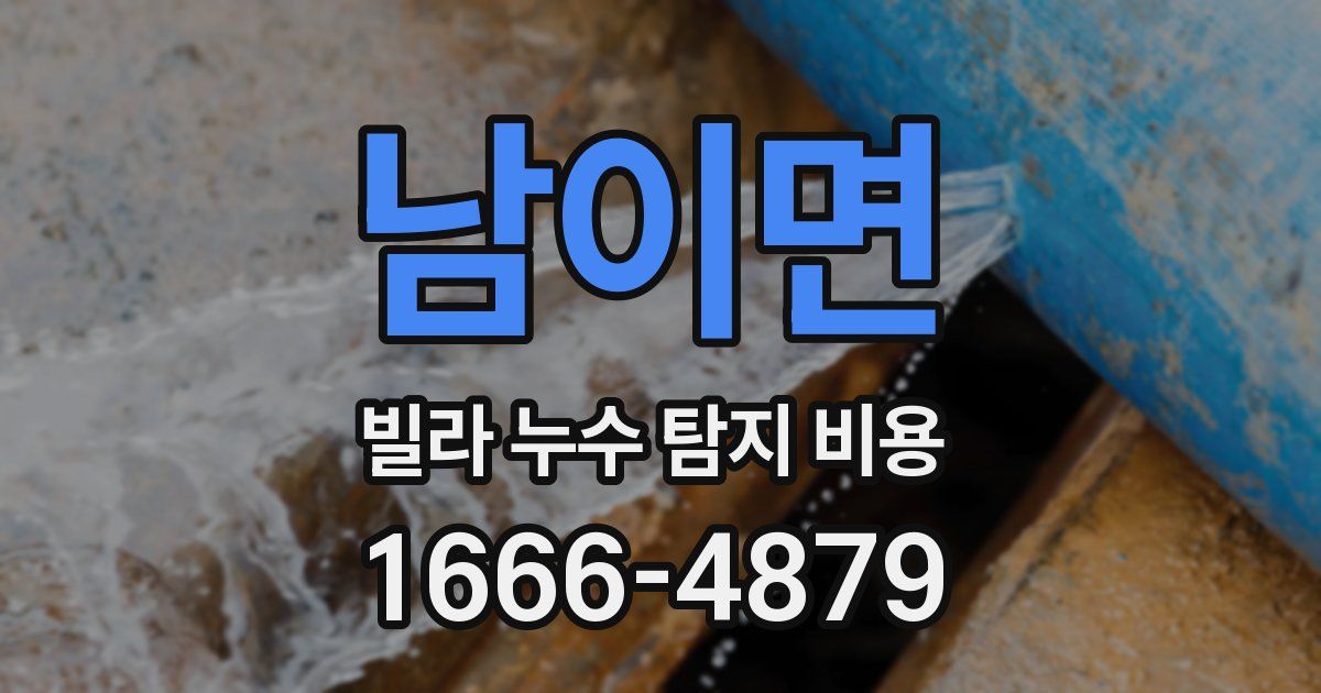 남이면 빌라 누수 탐지 비용