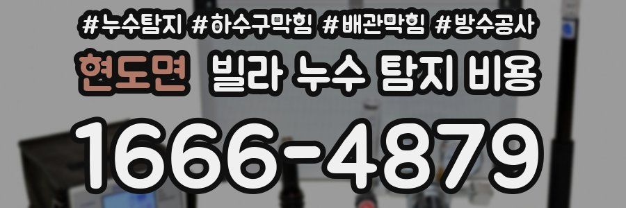 현도면 빌라 누수 탐지 비용