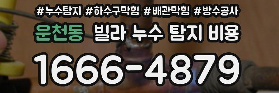 운천동 빌라 누수 탐지 비용