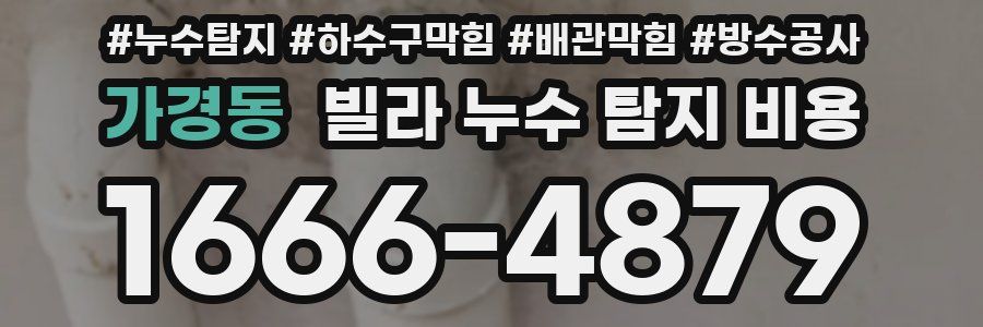 가경동 빌라 누수 탐지 비용