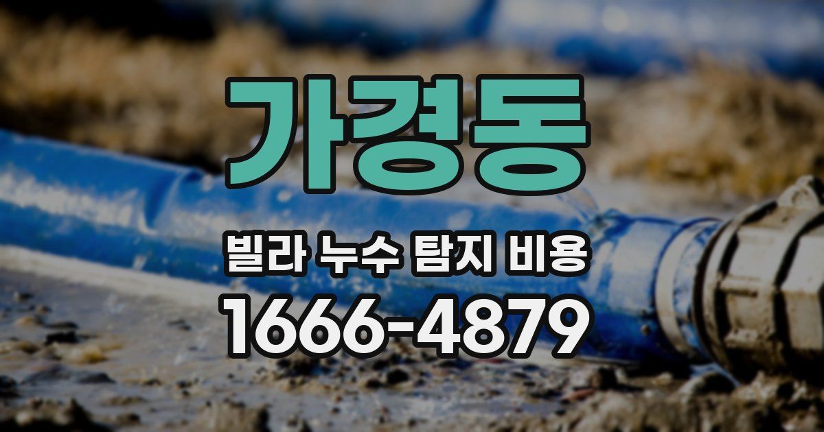 가경동 빌라 누수 탐지 비용