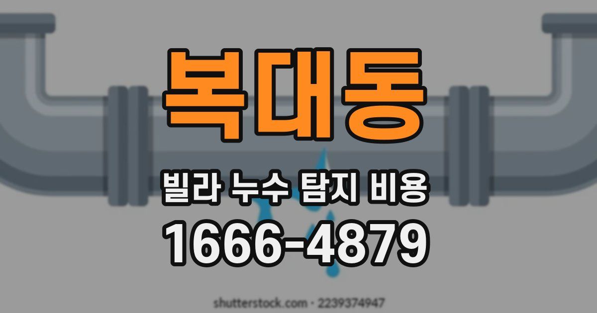 복대동 빌라 누수 탐지 비용