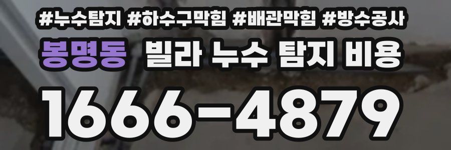 봉명동 빌라 누수 탐지 비용