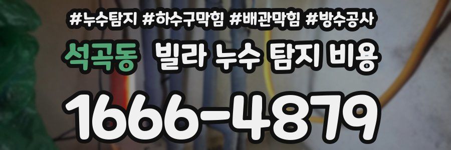 석곡동 빌라 누수 탐지 비용