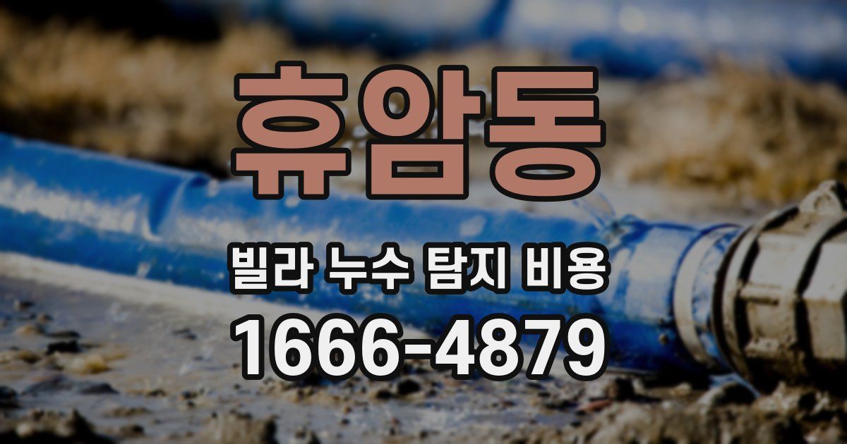휴암동 빌라 누수 탐지 비용