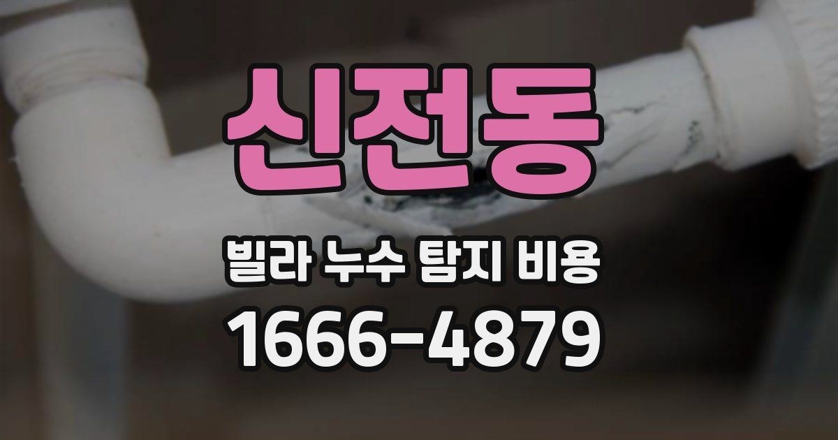 신전동 빌라 누수 탐지 비용