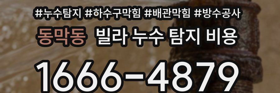 동막동 빌라 누수 탐지 비용