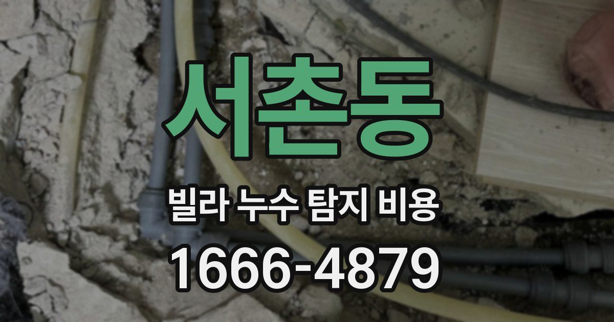 서촌동 빌라 누수 탐지 비용