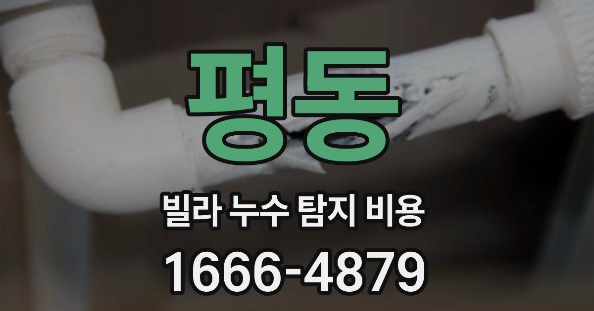 평동 빌라 누수 탐지 비용