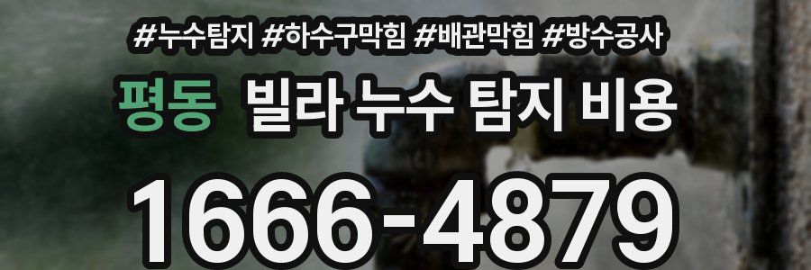 평동 빌라 누수 탐지 비용