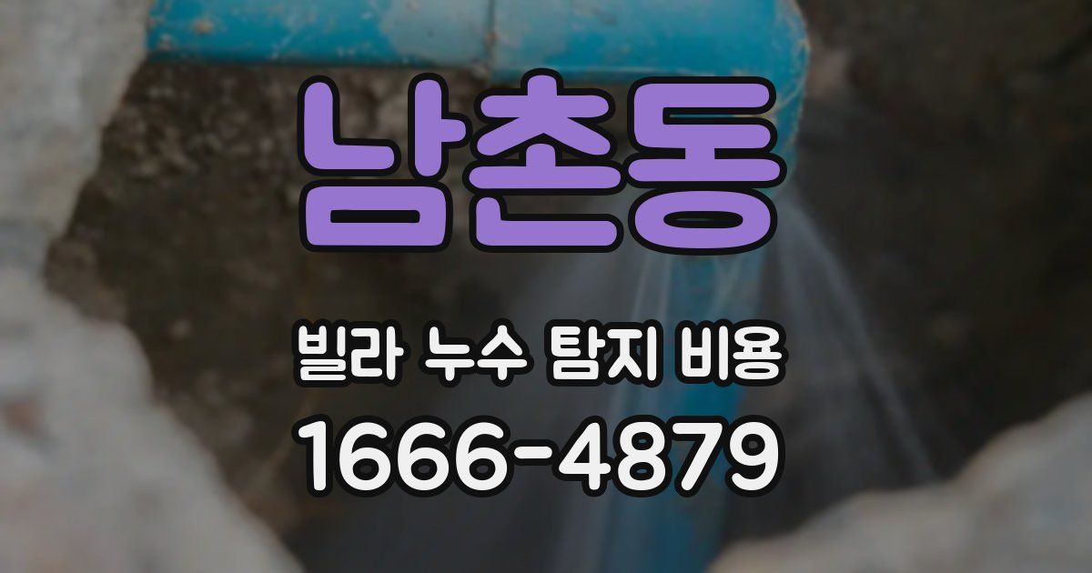남촌동 빌라 누수 탐지 비용