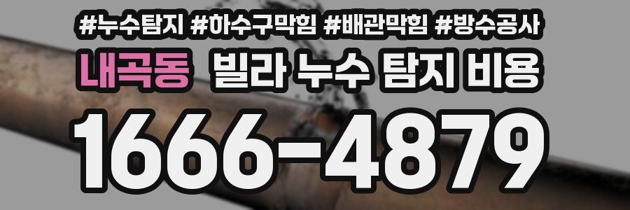 내곡동 빌라 누수 탐지 비용