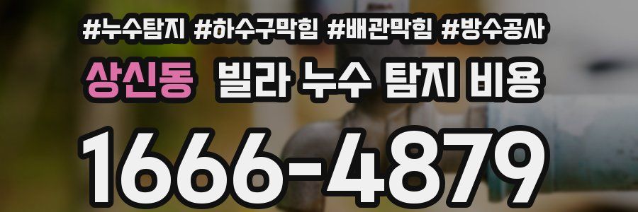 상신동 빌라 누수 탐지 비용