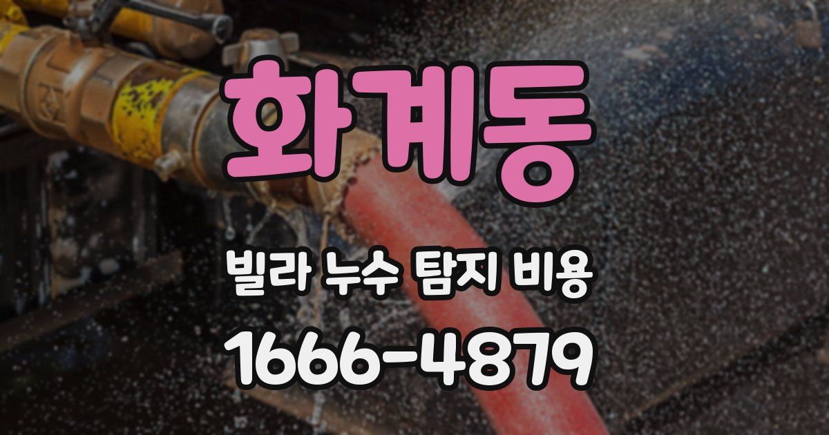 화계동 빌라 누수 탐지 비용