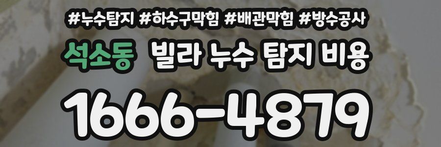 석소동 빌라 누수 탐지 비용