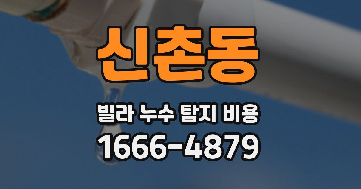 신촌동 빌라 누수 탐지 비용
