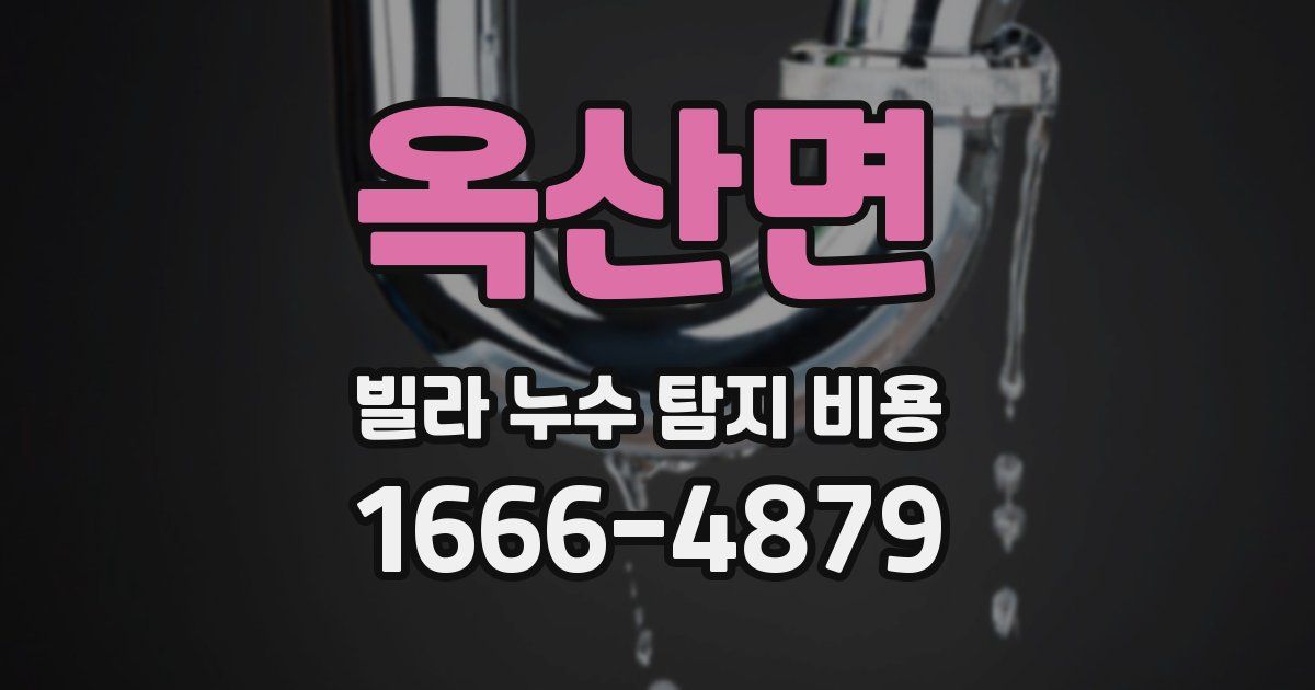 옥산면 빌라 누수 탐지 비용