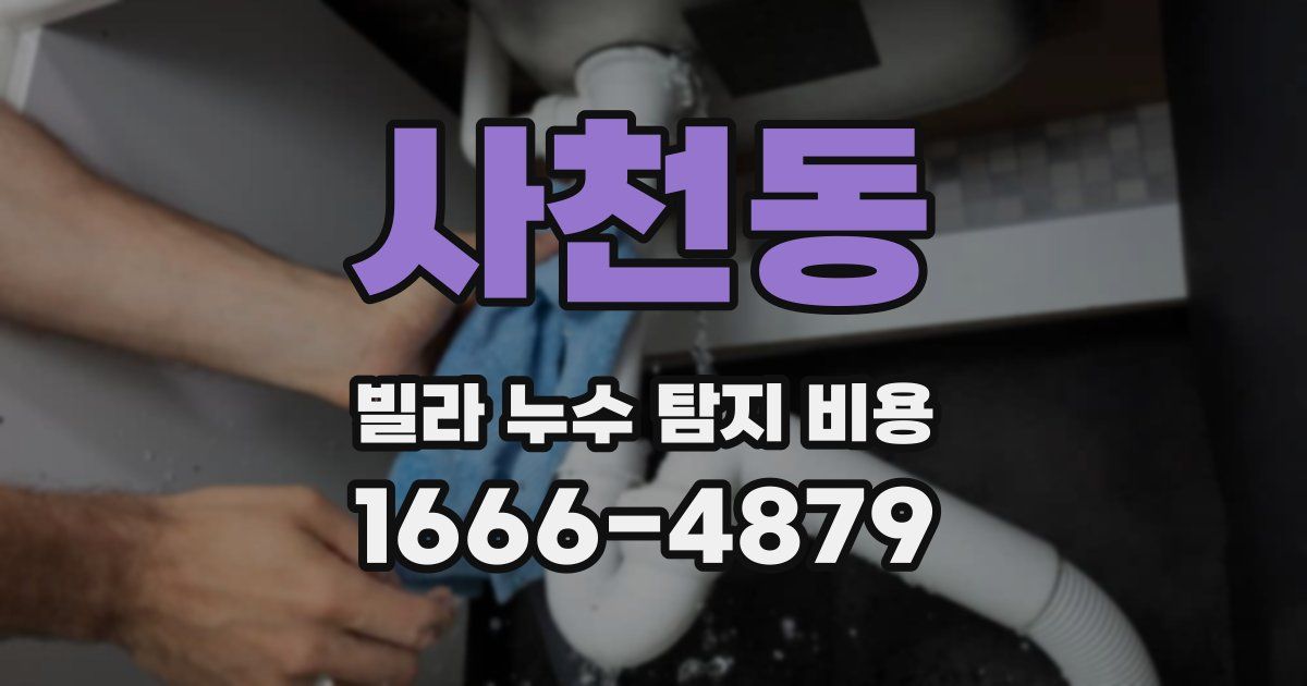 사천동 빌라 누수 탐지 비용
