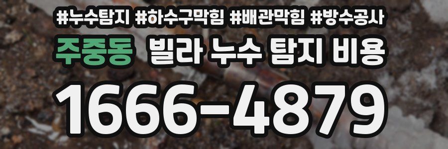 주중동 빌라 누수 탐지 비용