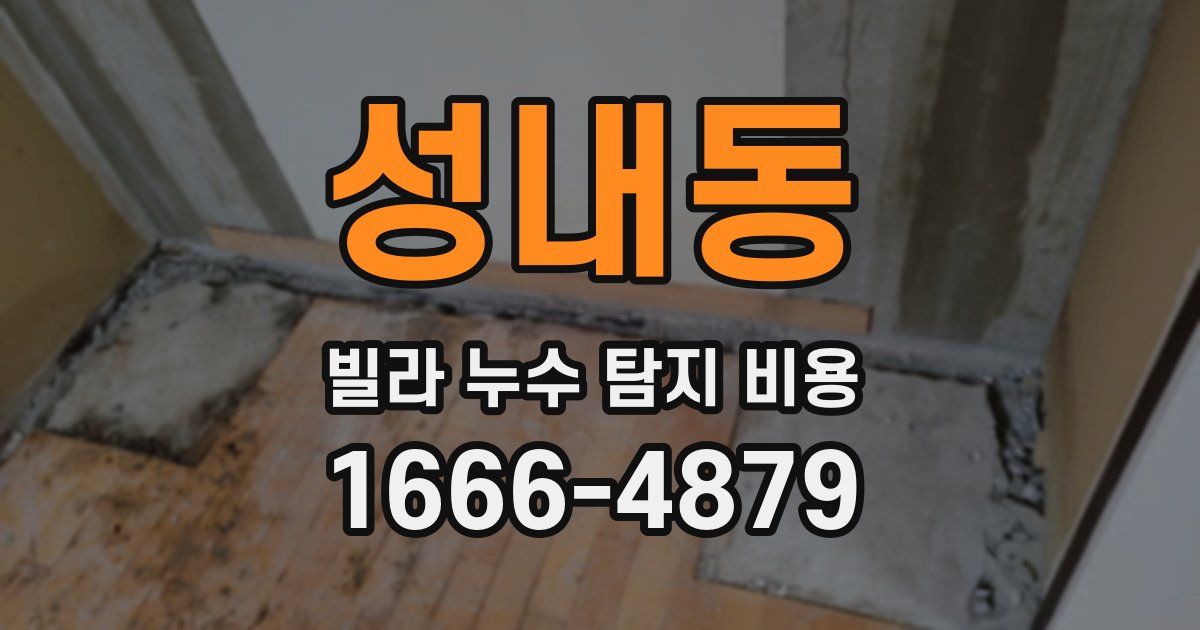 성내동 빌라 누수 탐지 비용