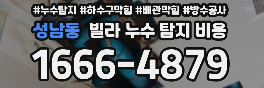 성남동 빌라 누수 탐지 비용
