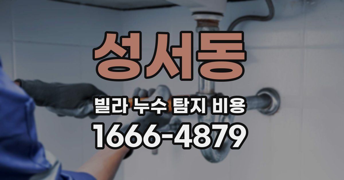성서동 빌라 누수 탐지 비용
