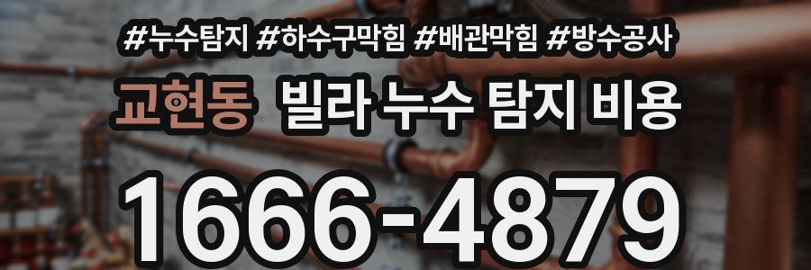 교현동 빌라 누수 탐지 비용