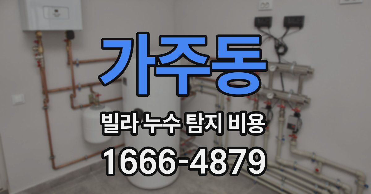 가주동 빌라 누수 탐지 비용
