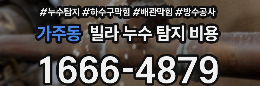 가주동 빌라 누수 탐지 비용