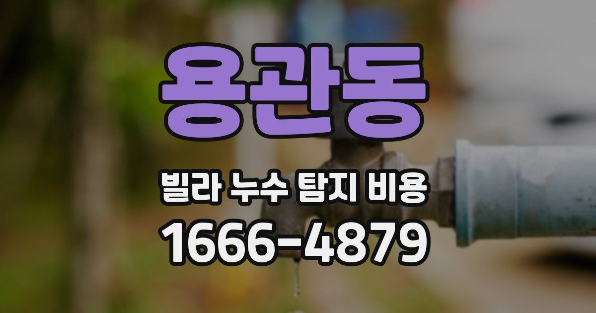 용관동 빌라 누수 탐지 비용