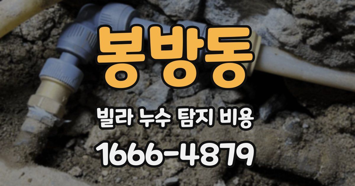 봉방동 빌라 누수 탐지 비용