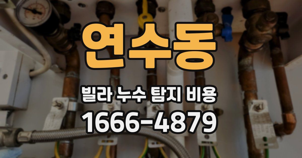 연수동 빌라 누수 탐지 비용