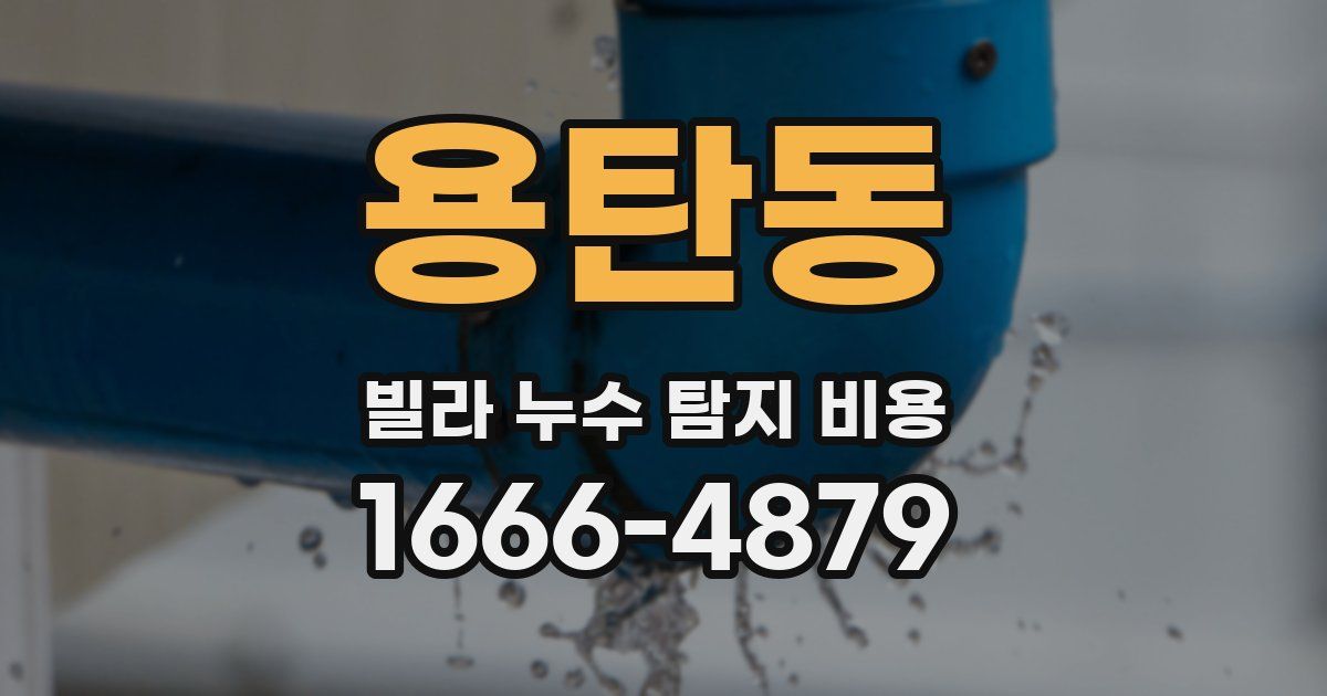 용탄동 빌라 누수 탐지 비용