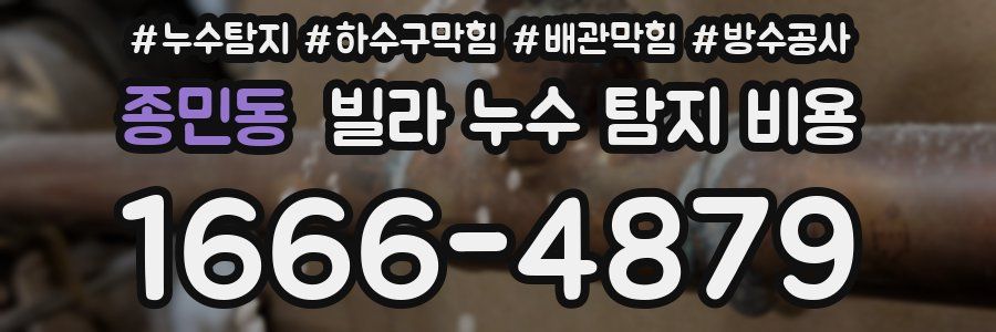 종민동 빌라 누수 탐지 비용