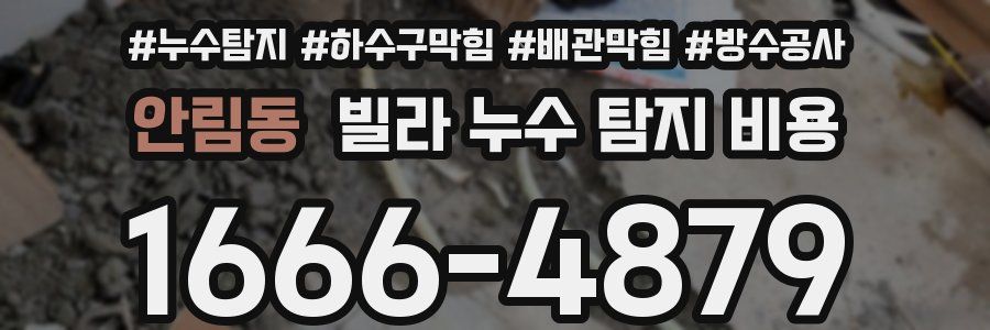 안림동 빌라 누수 탐지 비용