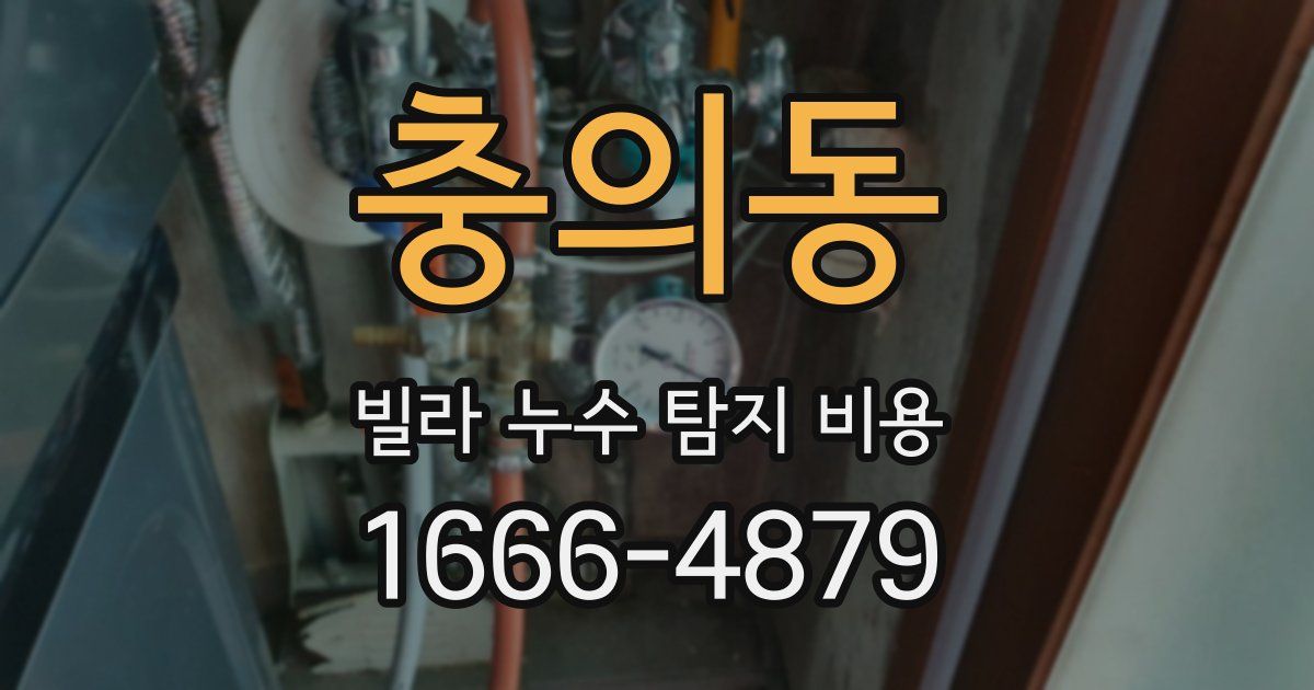 충의동 빌라 누수 탐지 비용