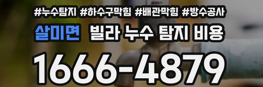 살미면 빌라 누수 탐지 비용